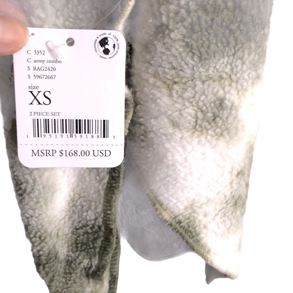 FREE PEOPLE Kelly Washed Tie Dye Set Green X-Small - Picture 10 of 10